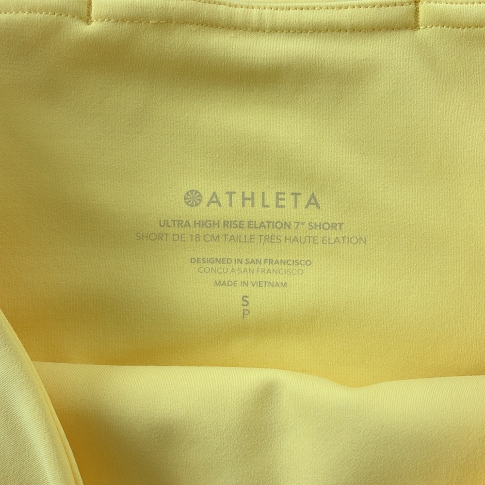 NWT Athleta Ultra High Rise Elation 7” Short ✧ Citron ✧ Size S - Picture 4 of 4